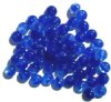 60 6x9mm Crystal & Sapphire Marble Glass Spacer Beads